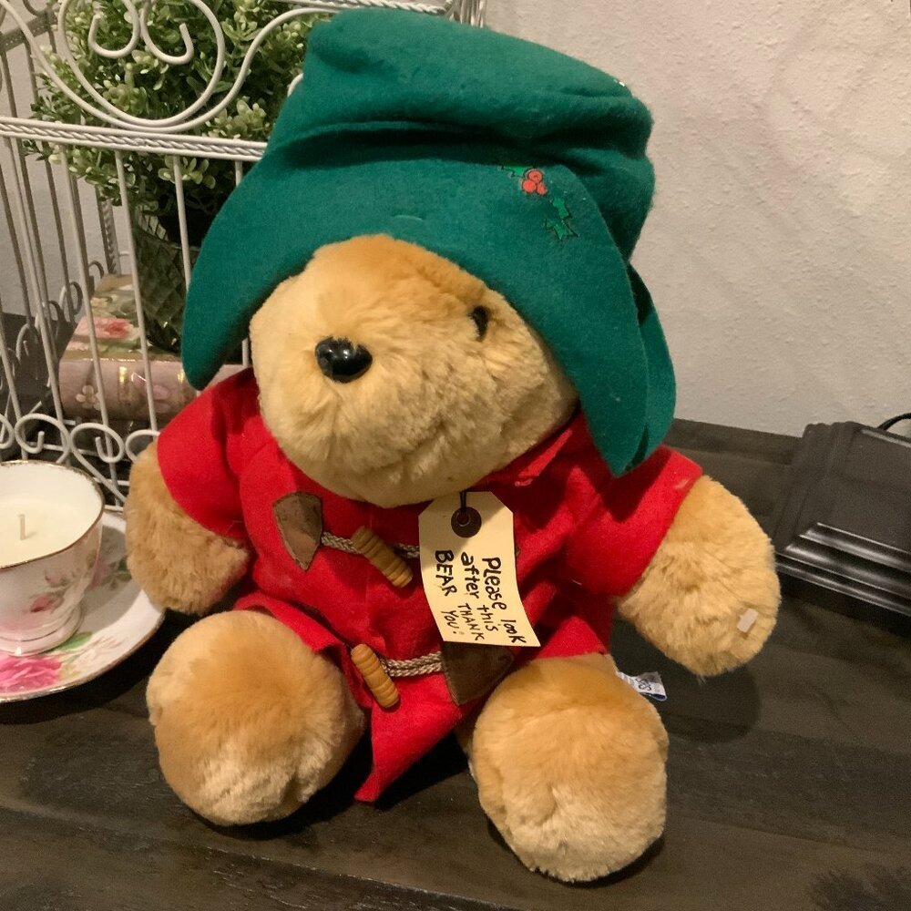 Paddington Bear Vintage Holiday Christmas Sears Kids Gift Plush Stuffed